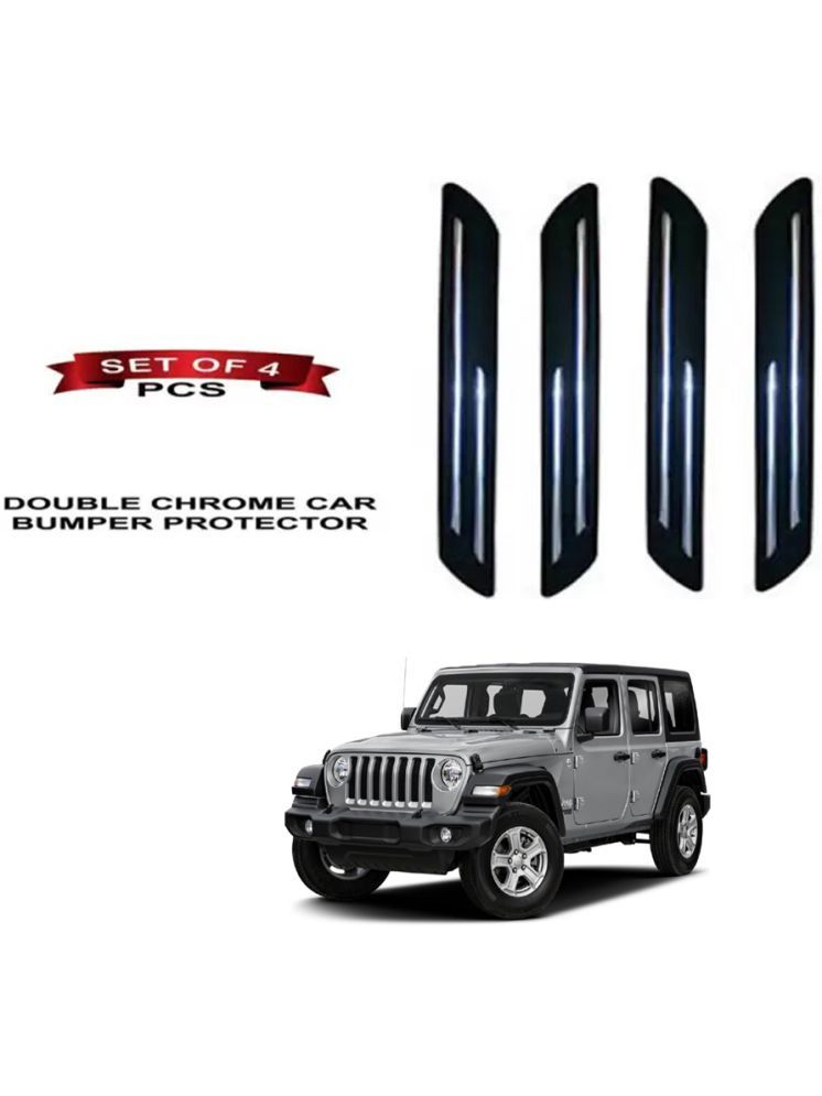     			RONISH Rubber Car Bumper Protector Guard (Double Chrome) For Mahindra Thar Facelift