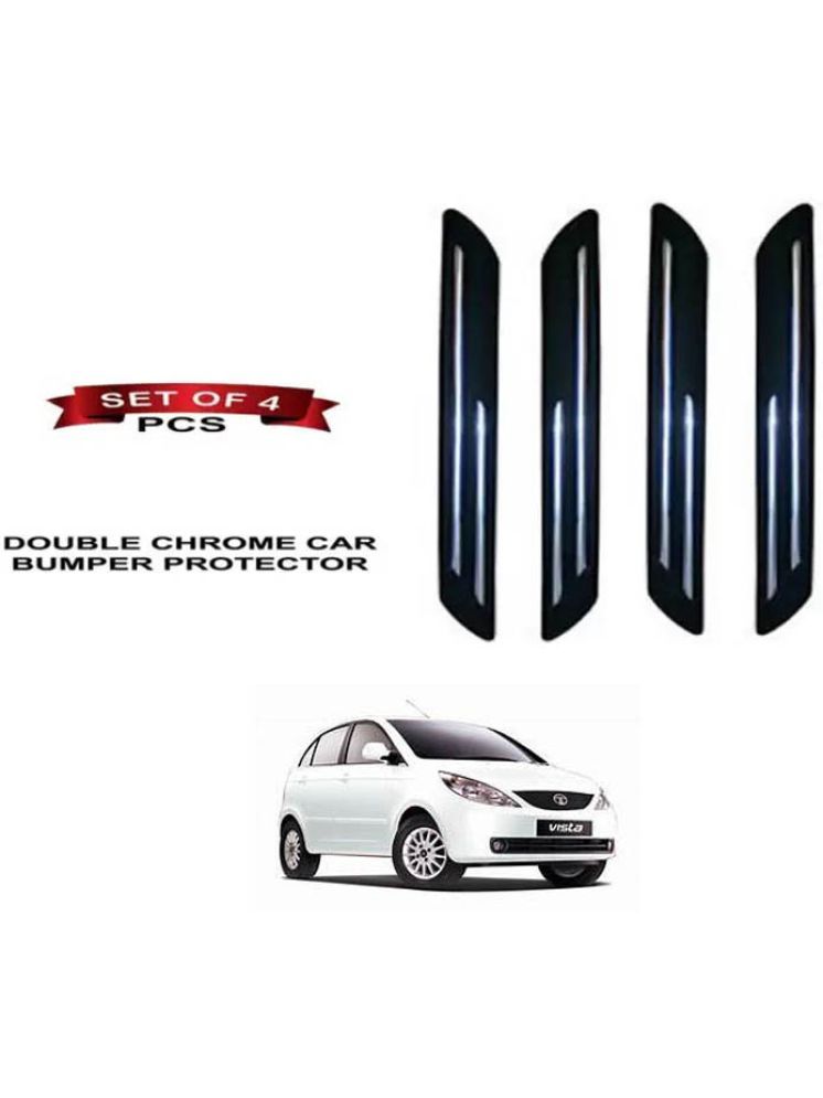     			RONISH Rubber Car Bumper Protector Guard (Double Chrome) For Tata Indica Vista