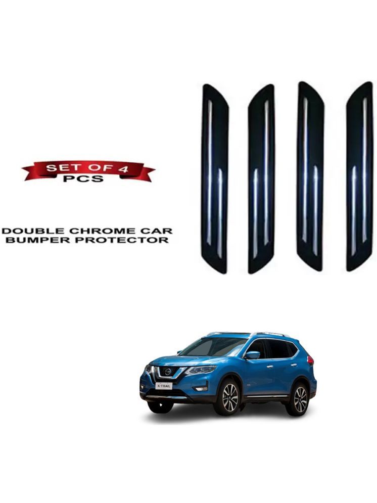     			RONISH Rubber Car Bumper Protector Guard (Double Chrome) For Nissan X-Trail Hybrid