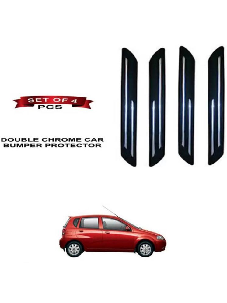     			RONISH Rubber Car Bumper Protector Guard (Double Chrome) For Chevrolet Aveo U-VA