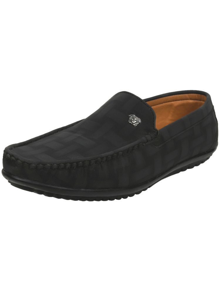     			SHOES KINGDOM Black Men's Slip on