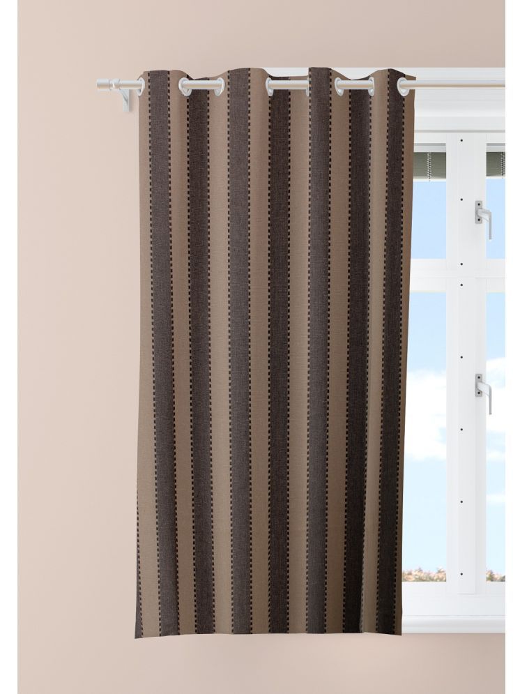     			Tidy Vertical Striped Room Darkening Eyelet Curtain 5 ft ( Pack of 1 ) - Beige