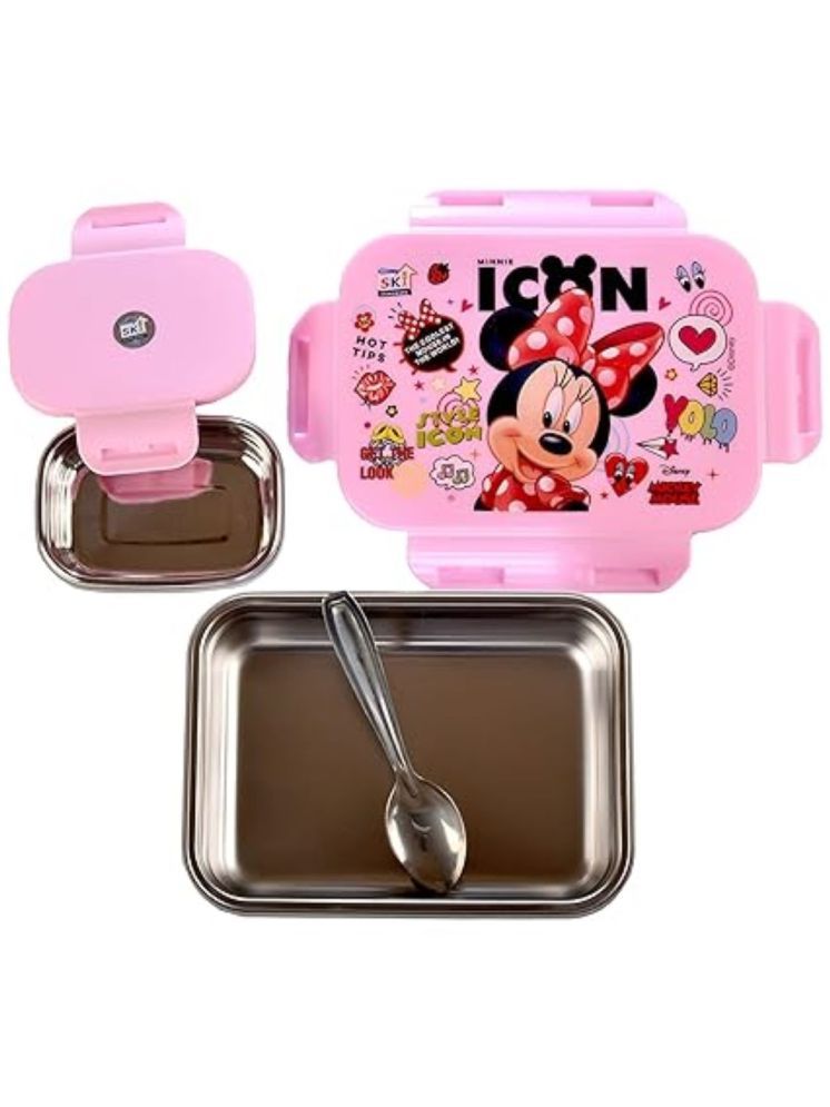     			UNMEE Minnie Cartoon Printed Tacos Stainless Steel Lunch Box 2 - Container ( Pack of 1 )