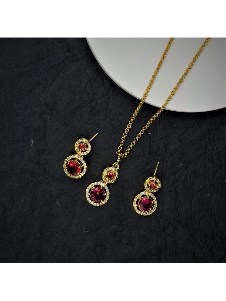     			Charms Red Alloy Necklace Set ( Pack of 1 )