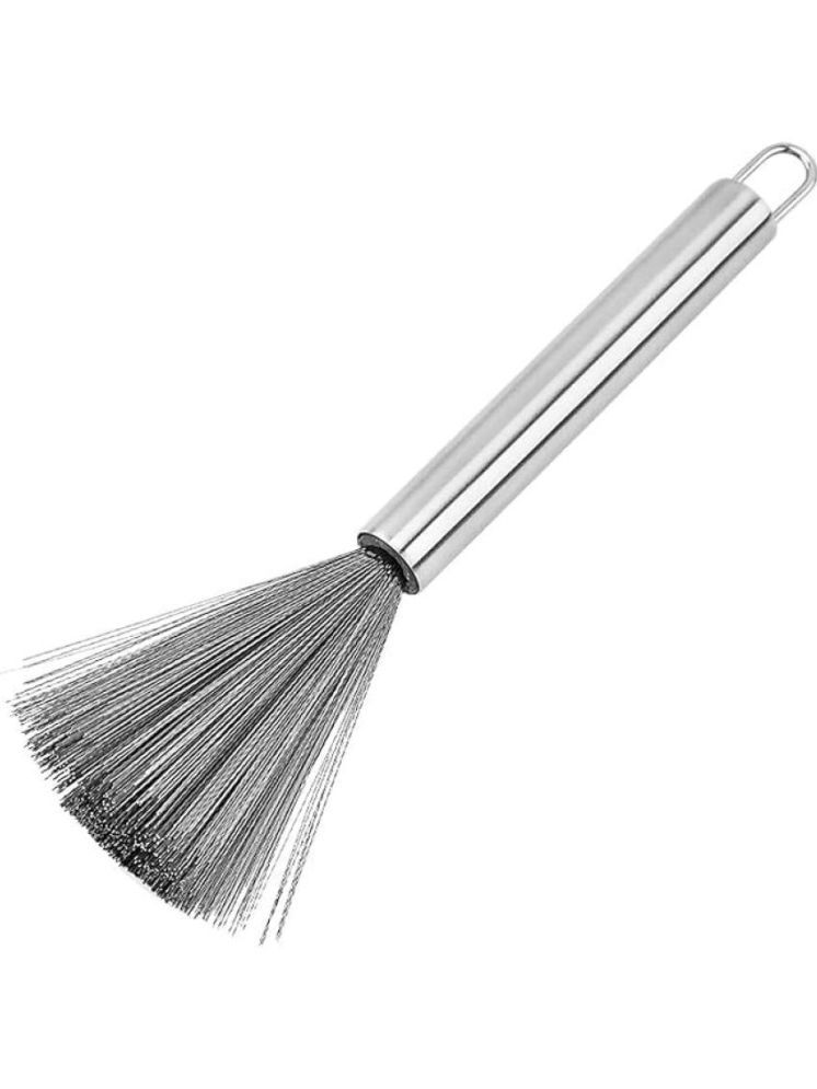     			DHS Mart Steel Scrubber Brush Silver Polish Stick Steel Pan, Wok, Pot, Dishes Cleaning Brush 1 no.s