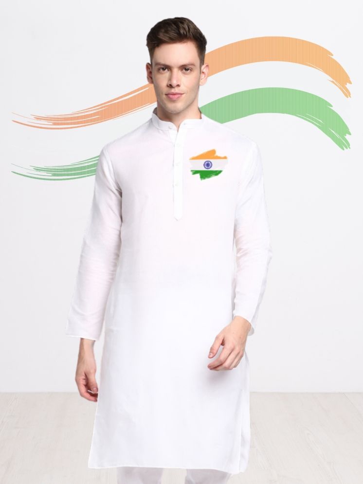     			Devoiler White Cotton Men's Regular Kurta ( Pack of 1 )