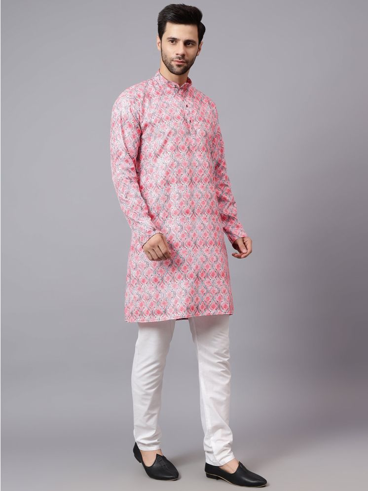     			FIREFISH Pink Rayon Regular Fit Men's Kurta Pyjama Set ( Pack of 1 )