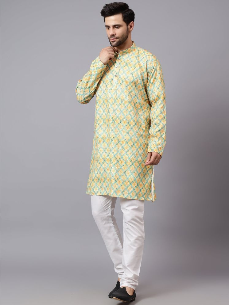     			FIREFISH Yellow Rayon Regular Fit Men's Kurta Pyjama Set ( Pack of 1 )