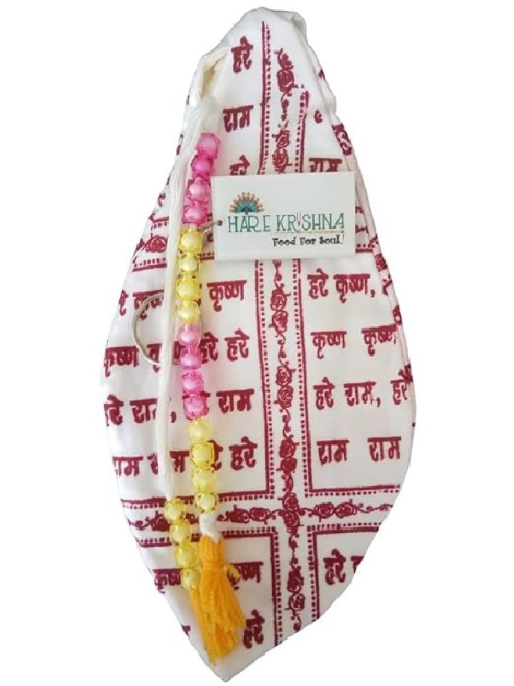     			Hare Krishna Food For Soul White Jholi | Bag For Chanting Jaap Mala Japa Mala Bag/Gaumukhi 1 ( Pack of 1 )