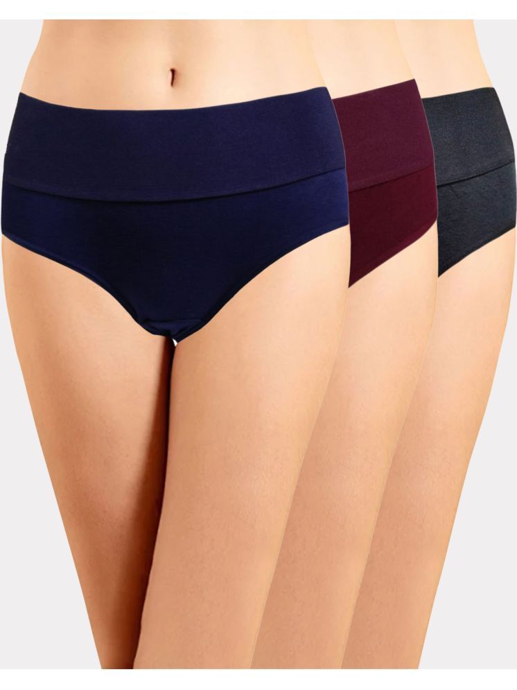     			IN CARE LINGERIE Pack of 3 Cotton Solid Women's Briefs ( Multicolor ) ICBB-004