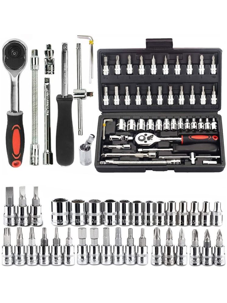     			Multipurpose 2 in 1 tool kit Wrench Socket 46 Pcs Screwdriver Set