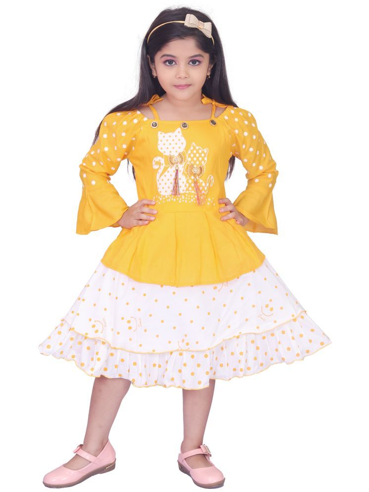     			NIPU CREATION Multicolor Cotton Blend Girls Top With Skirt ( Pack of 1 )