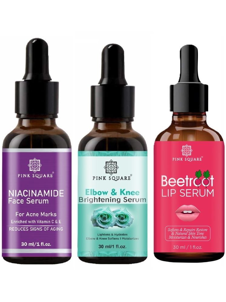     			Niacinamide Face Serum, Elbow and Knee Brightening Serum & Beetroot Lip Serum for Soft Lips (Each,30ml) Combo of 3