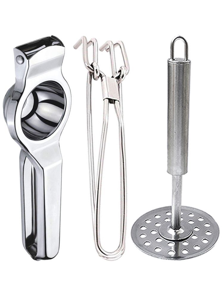     			OC9 Silver Stainless Steel Lemon+Pakkad+Masher ( Set of 3 )