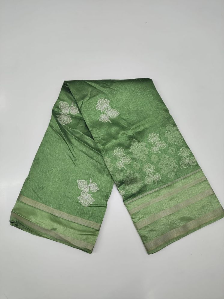     			Rekha Maniyar Cotton Printed Saree With Blouse Piece - Green ( Pack of 1 )