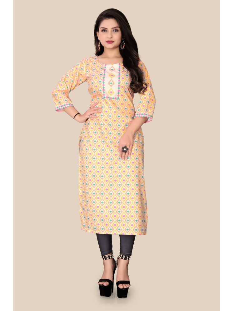     			Sukhvilas Fashion Rayon Flex Printed Straight Women's Kurti - Yellow ( Pack of 1 )