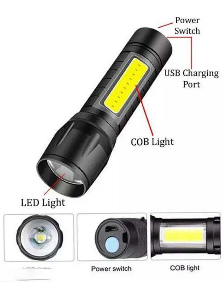     			VM SHOPPING MALL - 4W Rechargeable Flashlight Torch ( Pack of 1 )