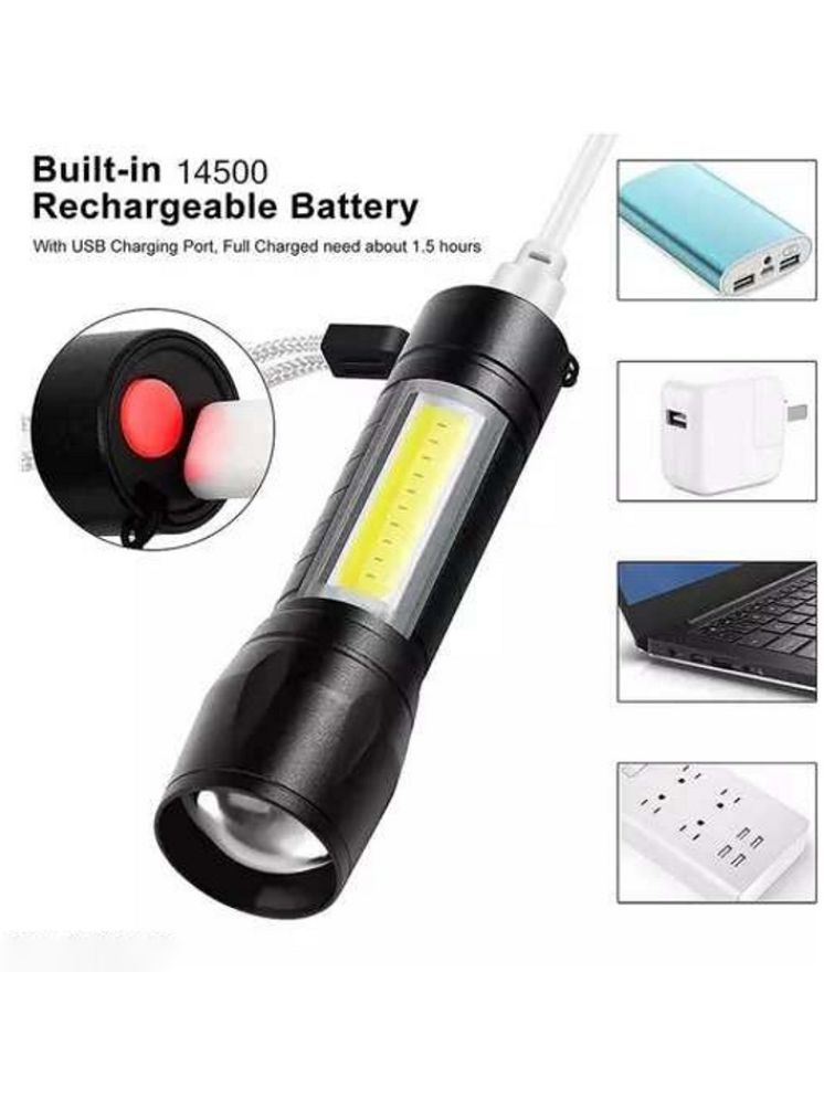     			VM SHOPPING MALL - 4W Rechargeable Flashlight Torch ( Pack of 1 )