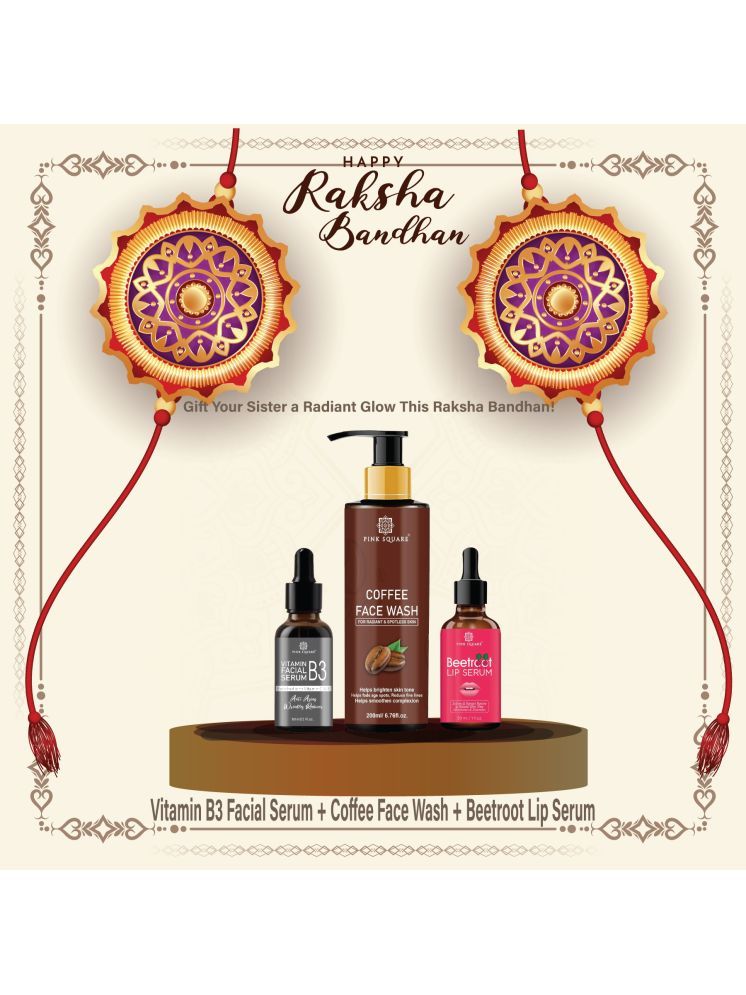     			Vitamin B3 Facial Serum 30ml, Coffee Face Wash 200ml & Beetroot Lip Serum for Soft Lips 30ml - Combo of 3