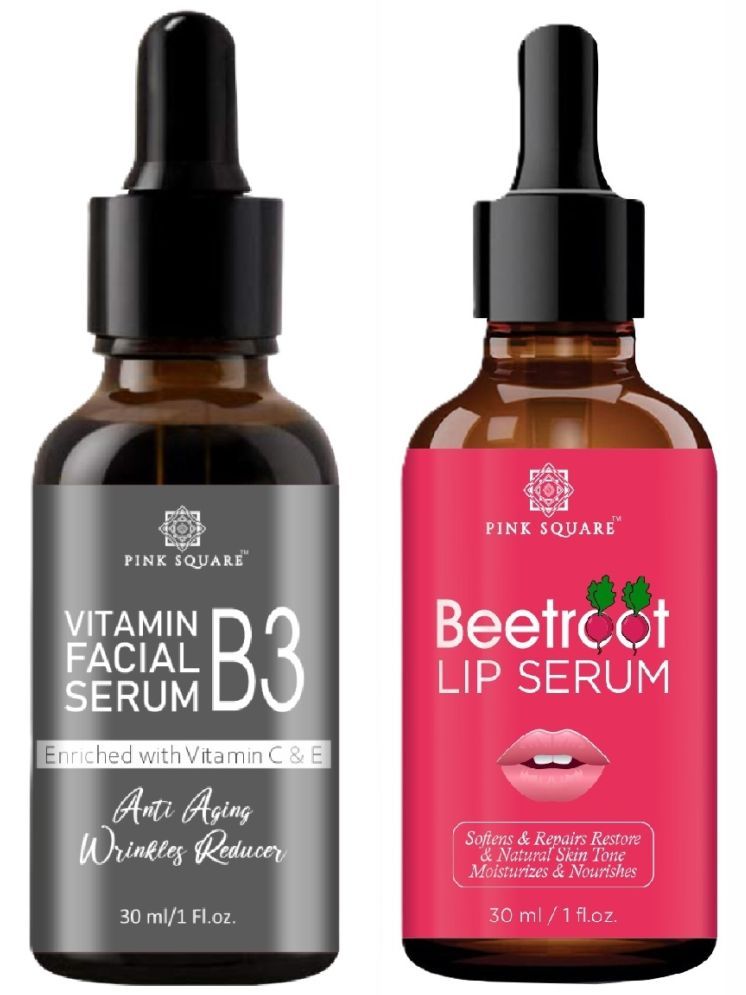     			Vitamin B3 Facial Serum - Anti Ageing Face & Beetrooth Lip Serum - Soften & Natural Lips (Each,30ml) - Set of 2 Items