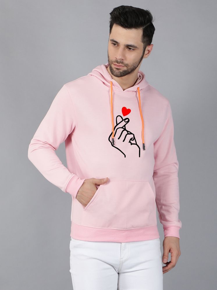     			fashion and youth Cotton Blend Hooded Men's Sweatshirt - Pink ( Pack of 1 )