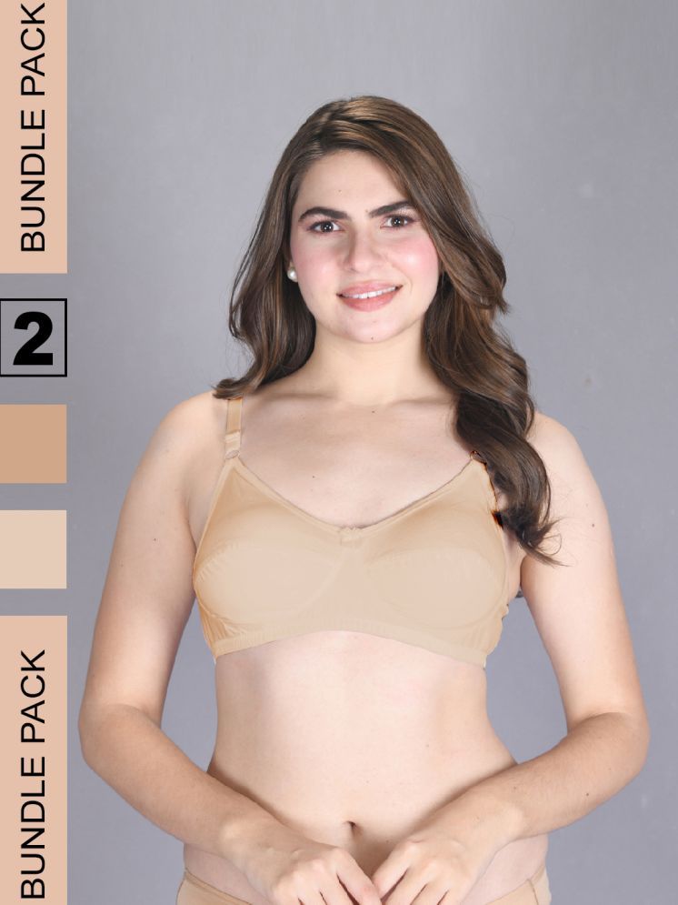     			lux venus Pack of 2 Cotton Non Padded Women's Everyday Bra ( Beige ) VEN_BRA153_SK_2PC