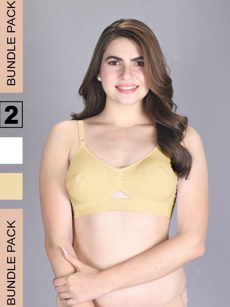     			lux venus White Cotton Non Padded Women's Everyday Bra ( Pack of 2 )