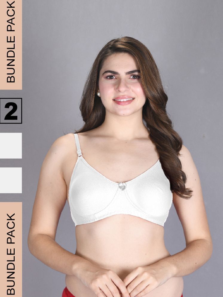     			lux venus White Cotton Non Padded Women's T-Shirt Bra ( Pack of 2 )