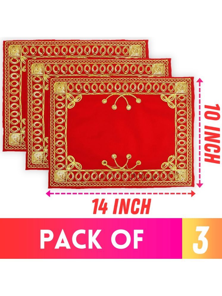     			Bhakti Lehar Pooja Cloth for God Idol ( 10 x 14 Inch ) ( Pack of 3 )