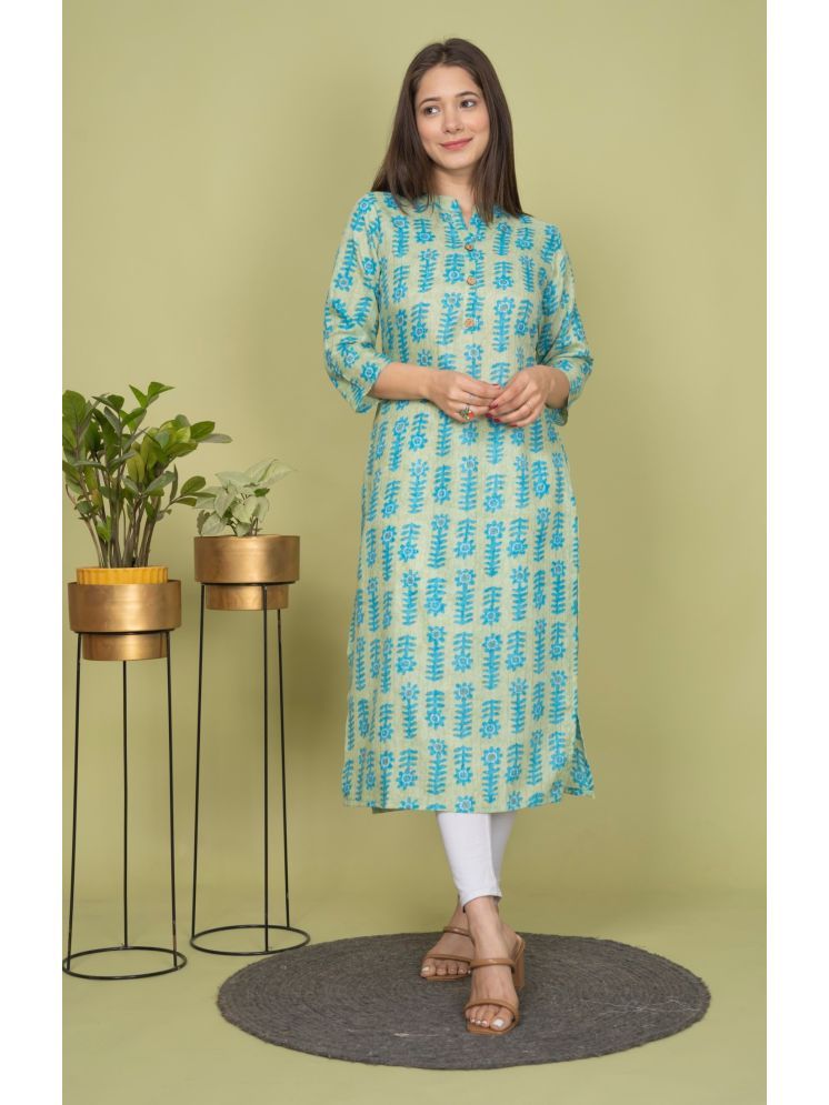     			Estela Cotton Printed Straight Women's Kurti - Turquoise ( Pack of 1 )