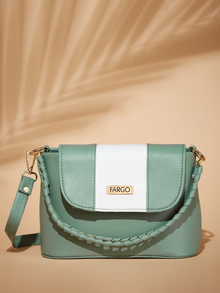     			Fargo Green PU Sling Bag