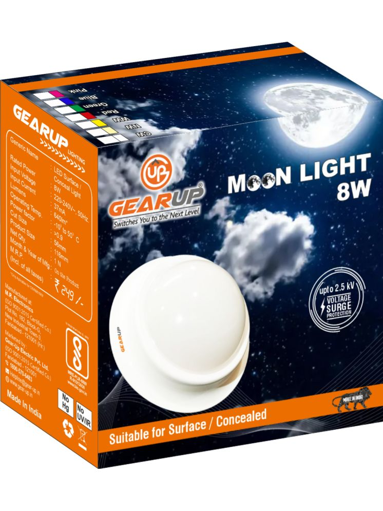     			Gearup 8W Moon Light Surface/Ceiling Led (Cool White , Pack Of 1)