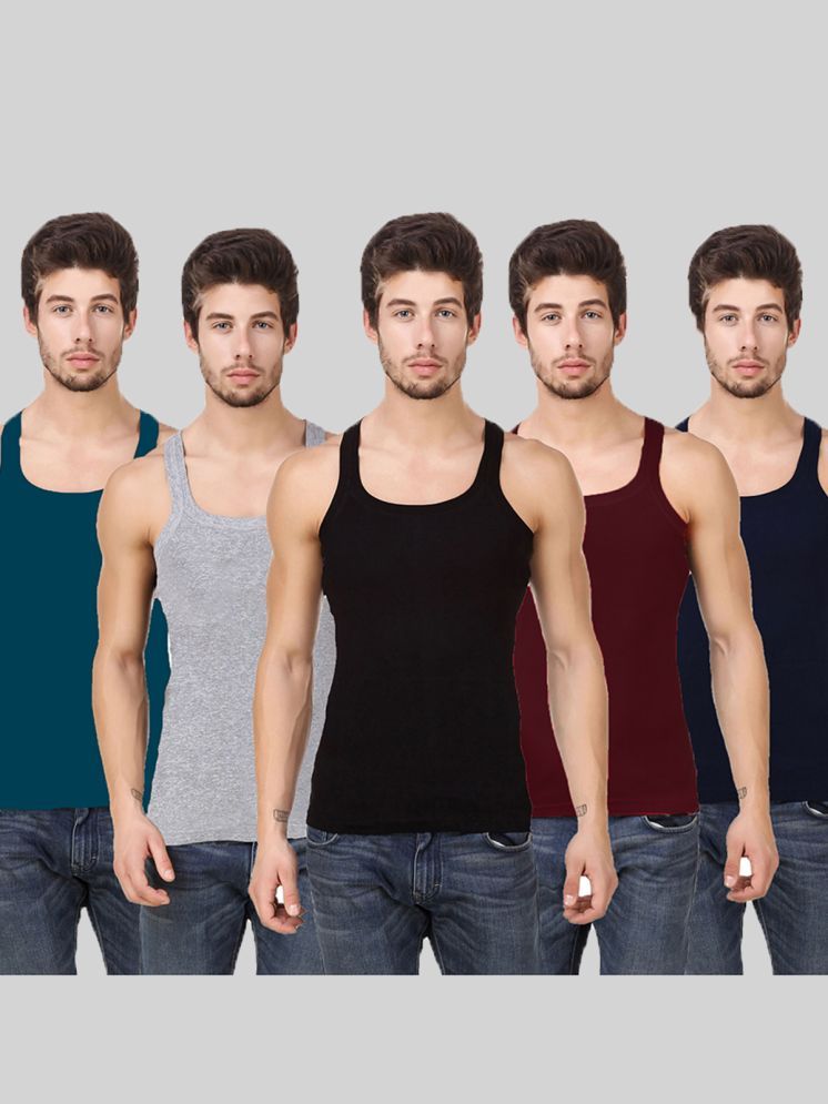     			HAP Pack of 5 Cotton Men's Vest ( Multicolor )