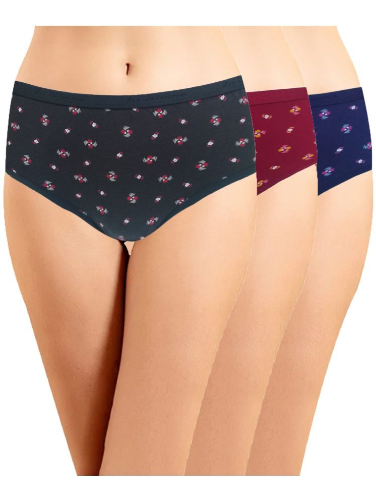     			IN CARE LINGERIE Pack of 3 Cotton Printed Women's Briefs ( Multicolor ) ICOE-099