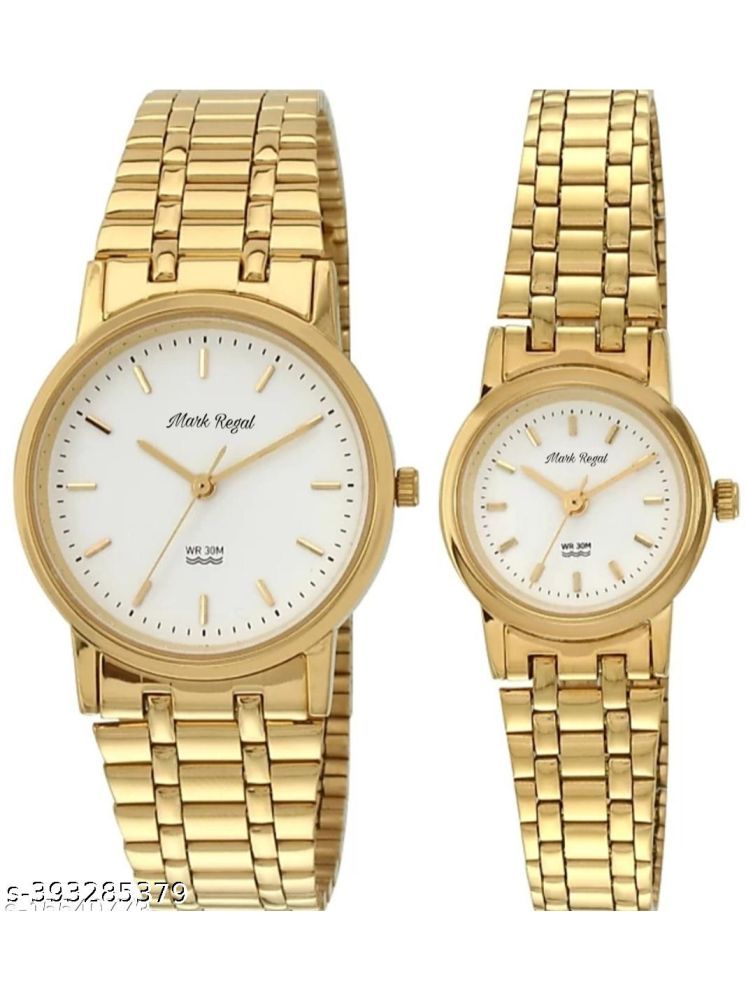     			Mark Regal Gold Metal Analog Couple's Watch