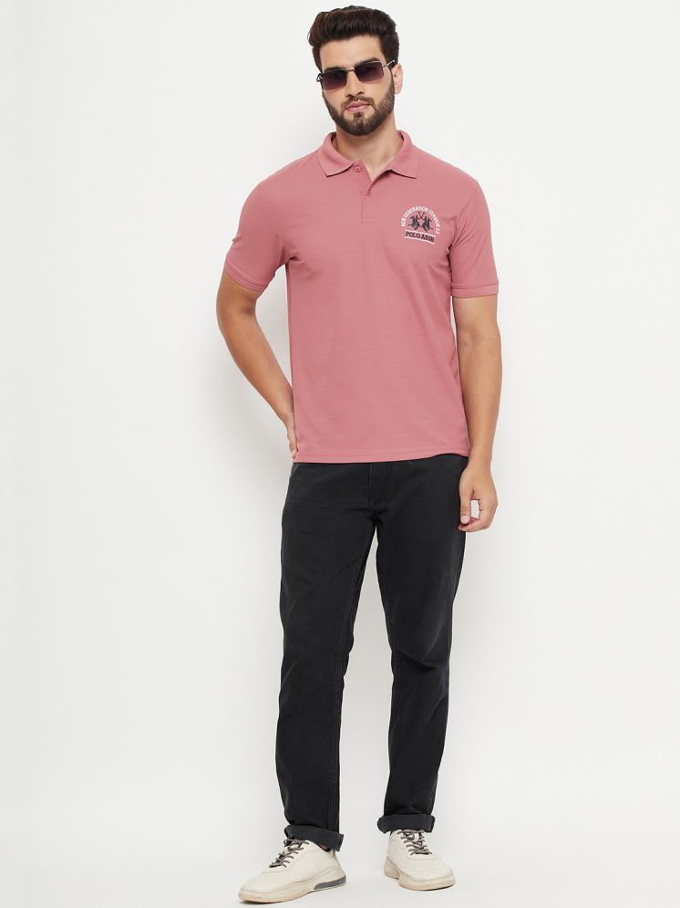     			Nuovo Cotton Blend Regular Fit Solid Half Sleeves Men's Polo T Shirt - Coral ( Pack of 1 )