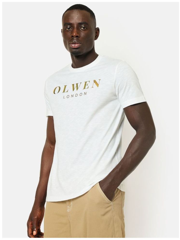     			Olwen Pack of 1 Cotton Blend Regular Fit Men's T-Shirt ( White )