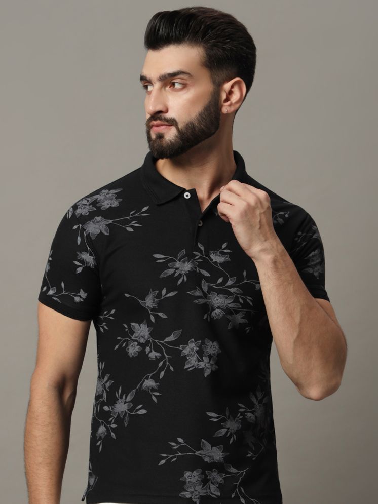     			R.ARHAN PREMIUM Cotton Blend Regular Fit Printed Half Sleeves Men's Polo T Shirt - Black ( Pack of 1 )