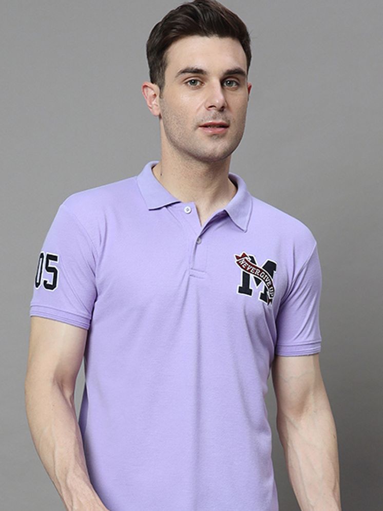     			R.ARHAN PREMIUM Cotton Blend Regular Fit Solid Half Sleeves Men's Polo T Shirt - Lavender ( Pack of 1 )