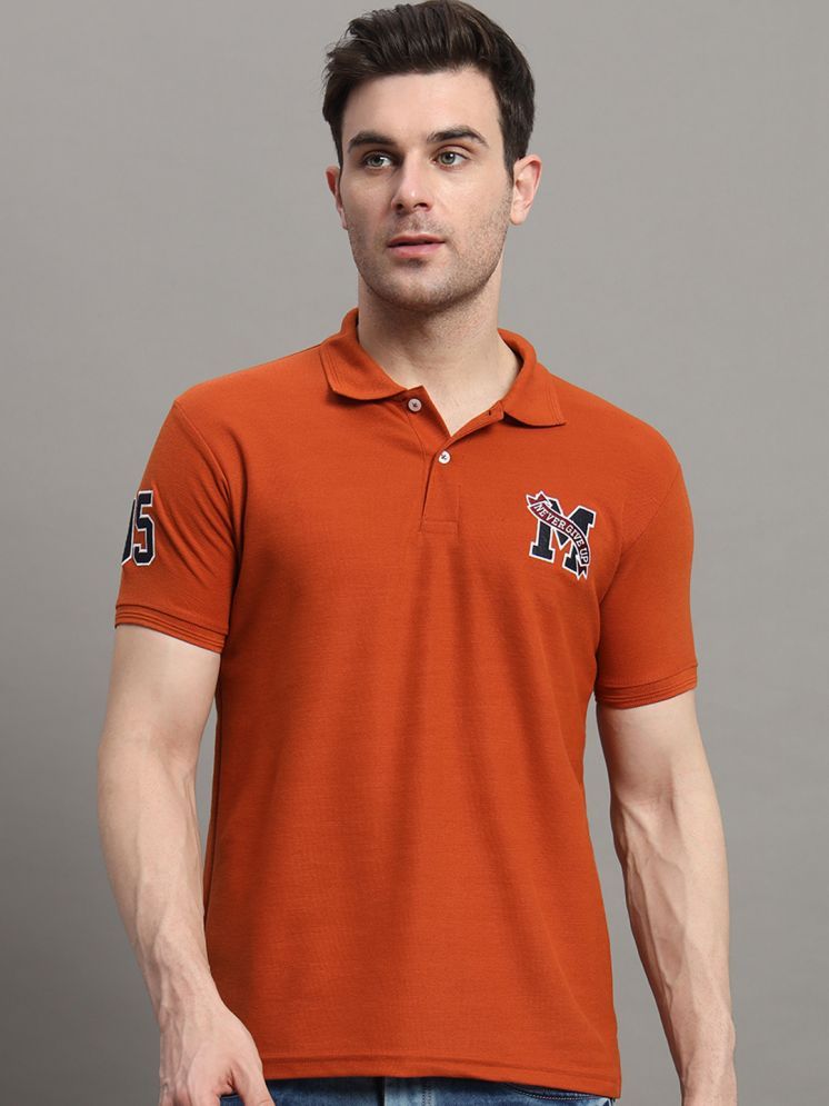     			R.ARHAN PREMIUM Cotton Blend Regular Fit Solid Half Sleeves Men's Polo T Shirt - Rust ( Pack of 1 )