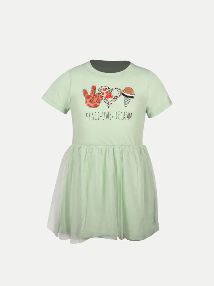     			Radprix Light Green Cotton Girls Frock ( Pack of 1 )