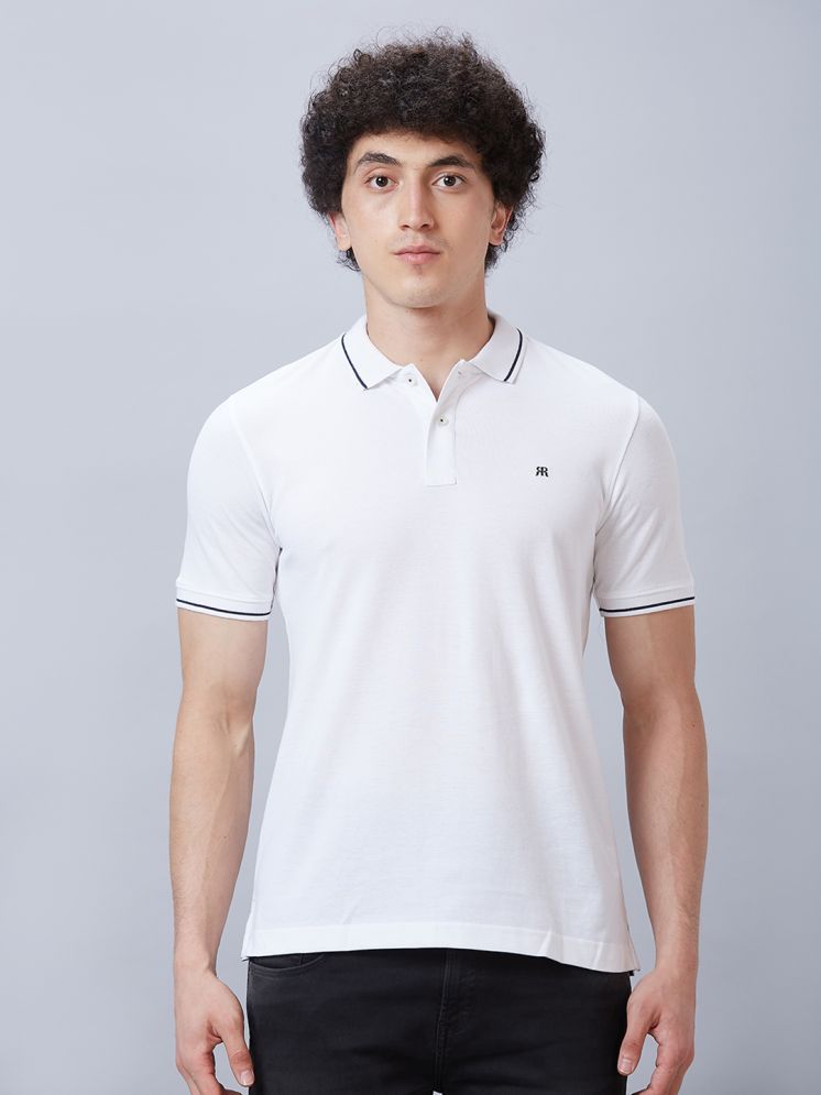     			Raymond Cotton Regular Fit Solid Half Sleeves Men's Polo T Shirt - White ( Pack of 1 )