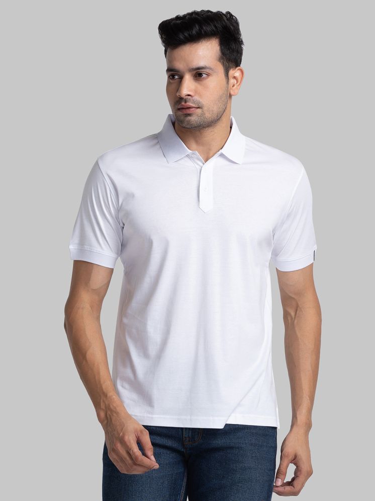     			Raymond Cotton Regular Fit Solid Half Sleeves Men's Polo T Shirt - White ( Pack of 1 )