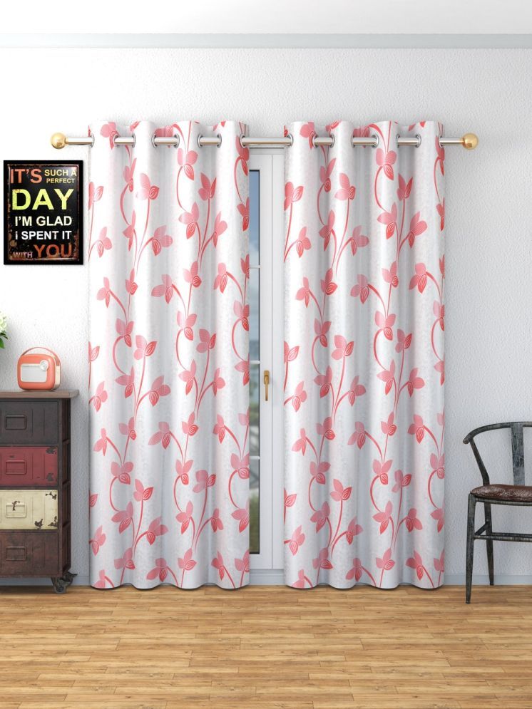     			SWIZIER Nature Room Darkening Eyelet Curtain 7 ft ( Pack of 2 ) - Pink