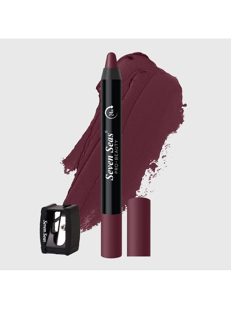     			Seven Seas Matte Mood Non Transfer Crayon Lipstick (Plum Kiss 3.5g)