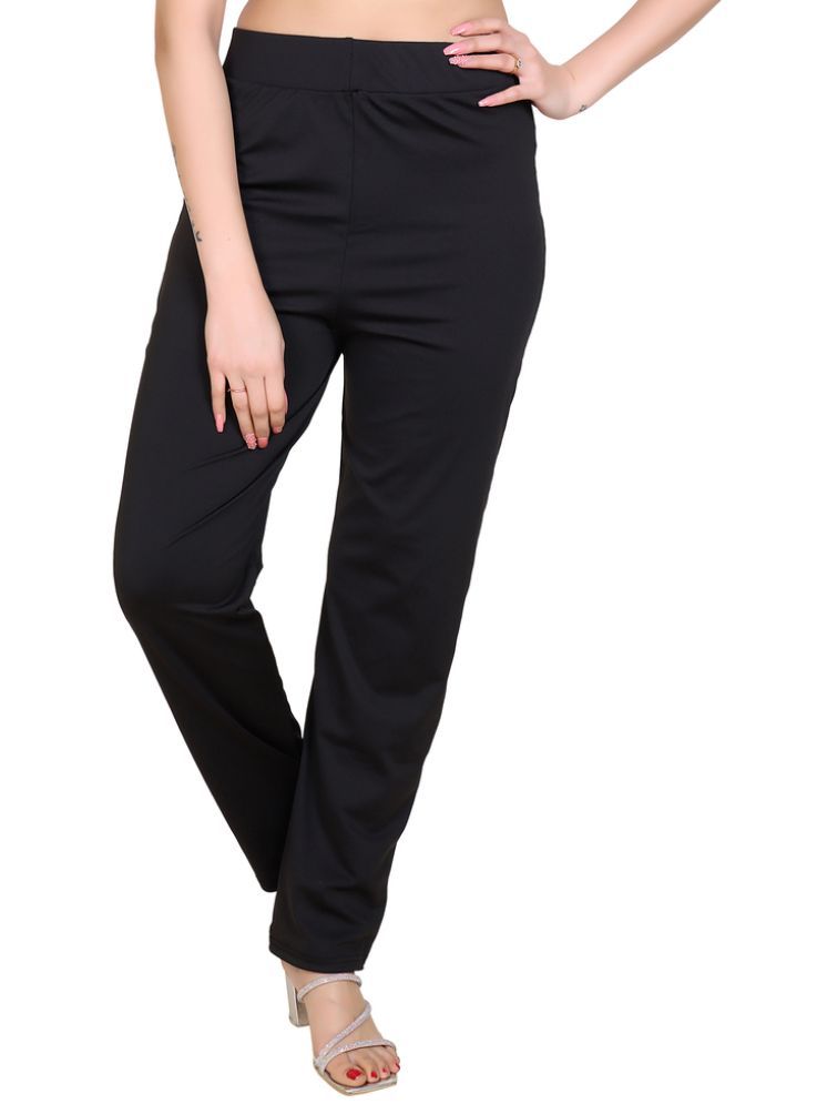     			Whyme Fashion Black Cotton Blend Regular Women's Casual Pants ( Pack of 1 )