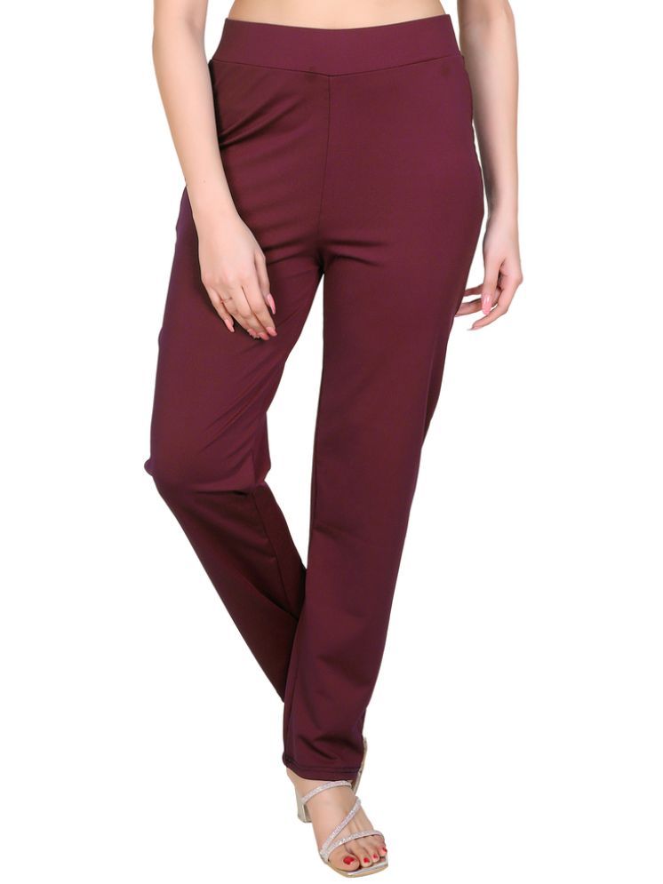     			Whyme Fashion Wine Cotton Blend Regular Women's Casual Pants ( Pack of 1 )