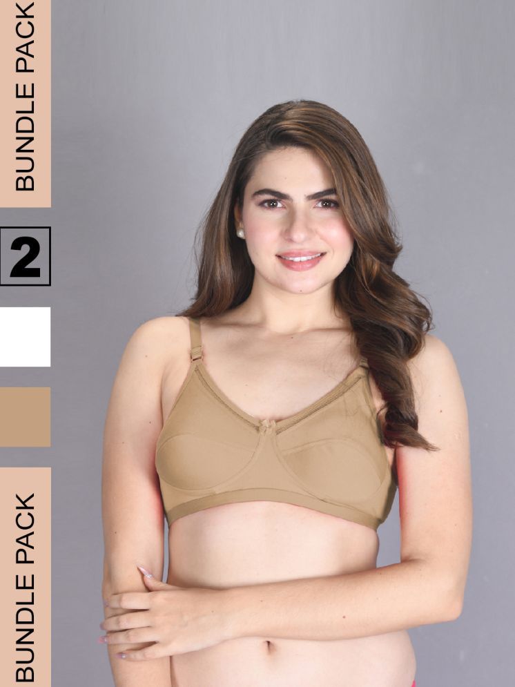     			lux venus Pack of 2 Cotton Non Padded Women's Everyday Bra ( Beige ) VEN_BRA164_SK_WH_2PC