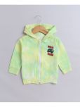 BUMZEE Yellow & Green Boys Full Sleeves Cotton Hooded Zipper Sweatshirt Age - 12-18 Months