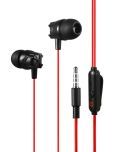 MZ M106 3.5 mm Wired Earphone In Ear Volume Controller Red